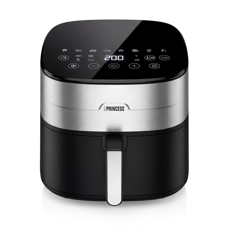 Friteuză cu aer cald Princess Dual Heat 8L XXL, 15 în 1, element de încălzire dublu, fără BPA și PFAS, 2000 W, 182280