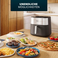 Friteuză cu aer cald Princess Dual Heat 8L XXL, 15 în 1, element de încălzire dublu, fără BPA și PFAS, 2000 W, 182280 6