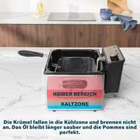 Friteza Princess 185000 – 3270 W, 5 litara, s termostatom, 3 košare za prženje, hladna zona, za 6-7 osoba, sivi metal 5