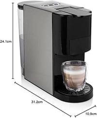 Pákový kávovar Princess 249451 Multi Capsule 5 v 1 – Nespresso, Dolce Gusto, Lavazza a Modo Mio, E.S.E. pody a mletá káva – 0,8 l – 19 bar – 3