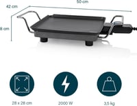 Princess Plancha Chef Mini Classic 1900W 4 személyes grillsütő 28x28cm fekete 3