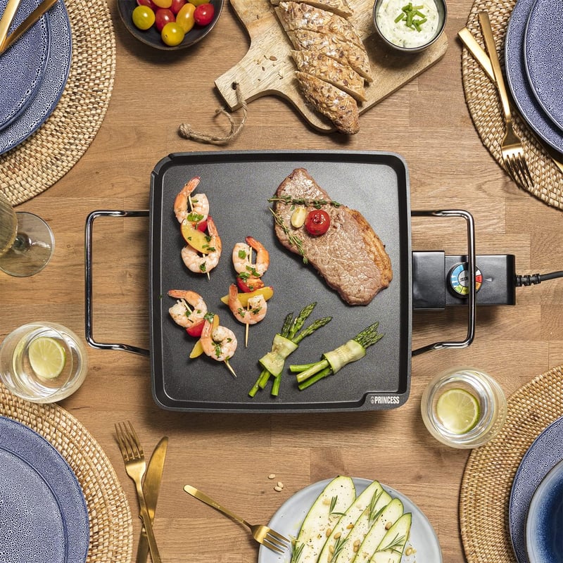 Princess Plancha Chef Mini Classic 1900W 4 személyes grillsütő 28x28cm fekete