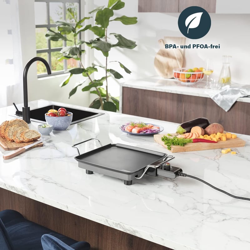 Princess Plancha Chef Mini Classic 1900W 4 személyes grillsütő 28x28cm fekete