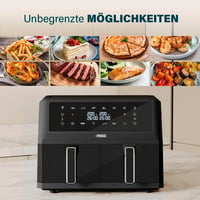 Teplovzdušná fritéza Princess XXL s dvoma košmi 182276 – 11 l, 2400 W, 8 programov, funkcia synchronizácie, bez obsahu BPA a PFAS, priezor 9