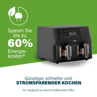 Teplovzdušná fritéza Princess XXL s dvoma košmi 182276 – 11 l, 2400 W, 8 programov, funkcia synchronizácie, bez obsahu BPA a PFAS, priezor 5