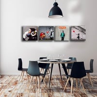 Printerland Banksy Vászon Képek 4 Darab 30x30 cm Absztrakt Fali Dekoráció 2