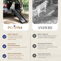 Skladacia psia rampa do auta PRIORPET – dĺžka 174 cm a šírka 38 cm – protišmyková gumová rampa pre veľké psy – kompatibilná s SUV – 85 10