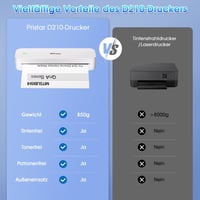 Pristar D210 A4 hordozható termál nyomtató iOS/Android/laptop kompatibilis 7