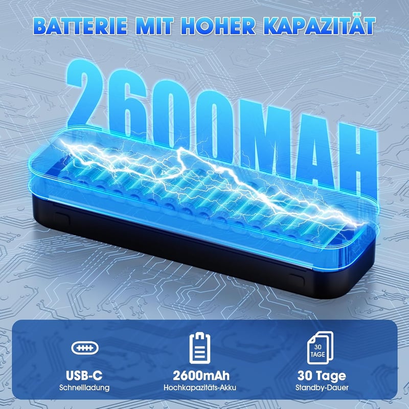 Pristar D210 Hordozható Termál Nyomtató A4 - iOS/Android/PC Kompatibilis - Bluetooth Vezeték Nélküli Nyomtató Otthonra, Irodába, Utazáshoz -