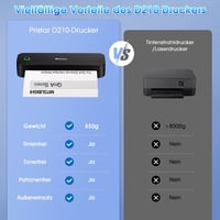 Pristar D210 Hordozható Termál Nyomtató A4 - iOS/Android/PC Kompatibilis - Bluetooth Vezeték Nélküli Nyomtató Otthonra, Irodába, Utazáshoz - 7