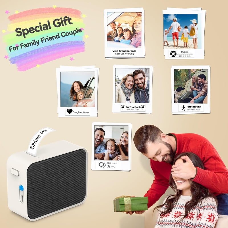 Pristar P15 Bluetooth címkenyomtató, öntapadós, iOS/Android alkalmazás, újratölthető