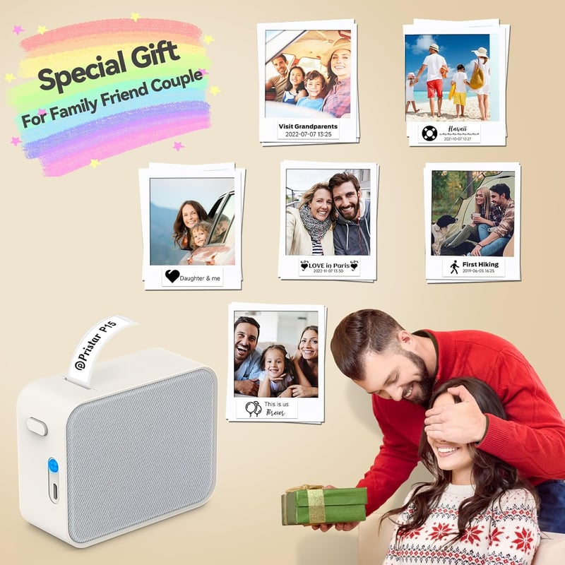 Pristar P15 Bluetooth címkenyomtató, öntapadós, iOS/Android alkalmazás, újratölthető