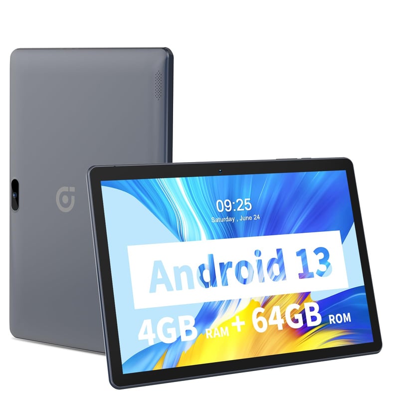 PRITOM 10-palcový Android WiFi tablet, 64 GB ROM, 1024 GB rozšíriteľné úložisko, štvorjadrový procesor, HD IPS displej, 6000 mAh batéria, dva