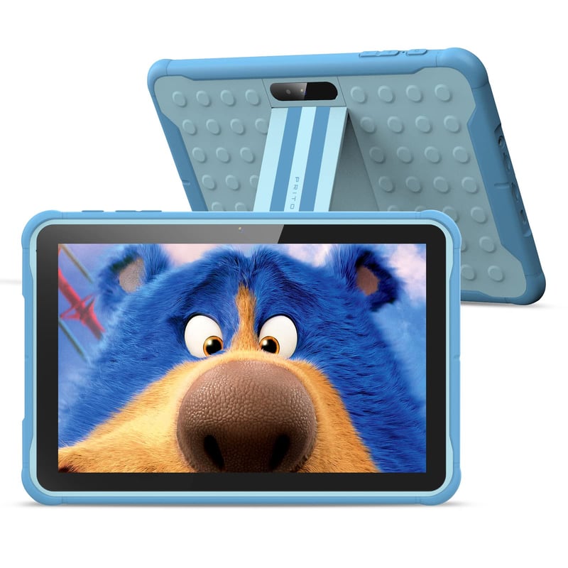 Detský tablet PRITOM 10 palcov, Android 13, 3G telefónny tablet, 2 GB RAM, 64 GB ROM, 6000 mAh, štvorjadrový procesor, HD IPS displej, WiFi, rodičovská kontrola, vrátane obalu