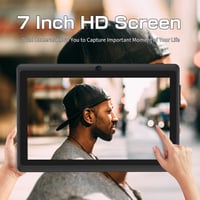 Tabletă PRITOM de 7 inchi cu Android 13, 32 GB (extensibil până la 128 GB), 3500 mAh, cameră duală, WiFi, Bluetooth, cu husă neagră 7