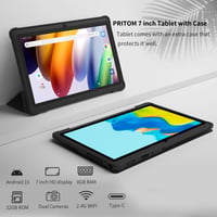 Tabletă Android PRITOM de 7 inchi, 15,8 GB RAM, 32 GB stocare (extensibilă până la 512 GB), 3500 mAh, Bluetooth, WiFi, cameră duală, husă neagră 2