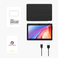 Tabletă Android PRITOM de 7 inchi, 15,8 GB RAM, 32 GB stocare (extensibilă până la 512 GB), 3500 mAh, Bluetooth, WiFi, cameră duală, husă neagră 6