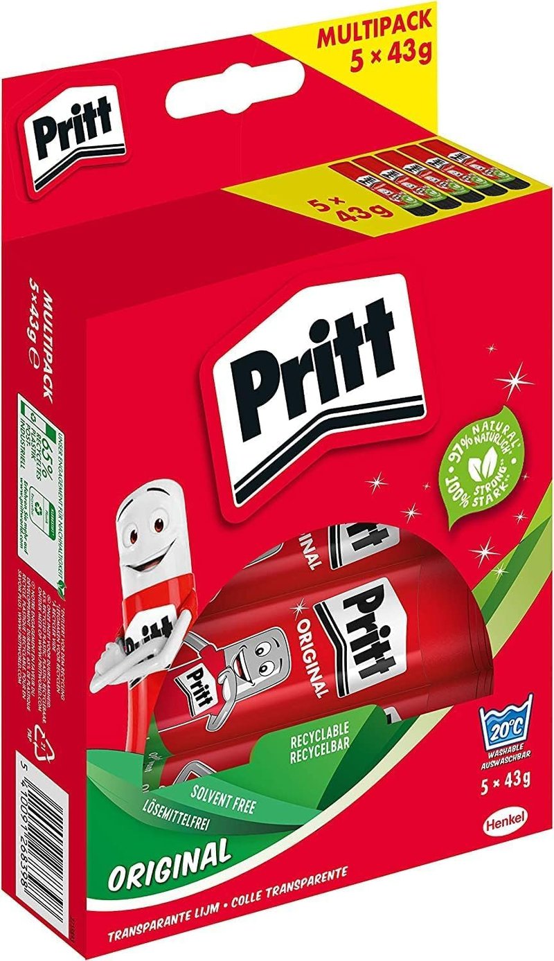 Lepidlo v tyčinke Pritt 43 g, balenie 5 ks