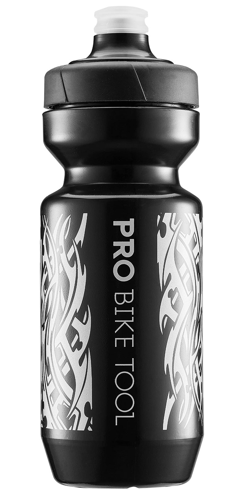 PRO BIKE TOOL Čierna cyklistická fľaša 550 ml – s mäkkým silikónovým náustkom s rýchlym prietokom