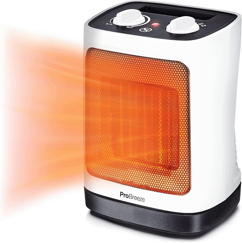 Pro Breeze 2000W Kerámia Ventilátoros Fűtőtest Automatikus Lengéssel Fehér