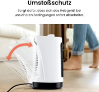 Pro Breeze 2000W Kerámia Ventilátoros Fűtőtest Automatikus Lengéssel Fehér 6