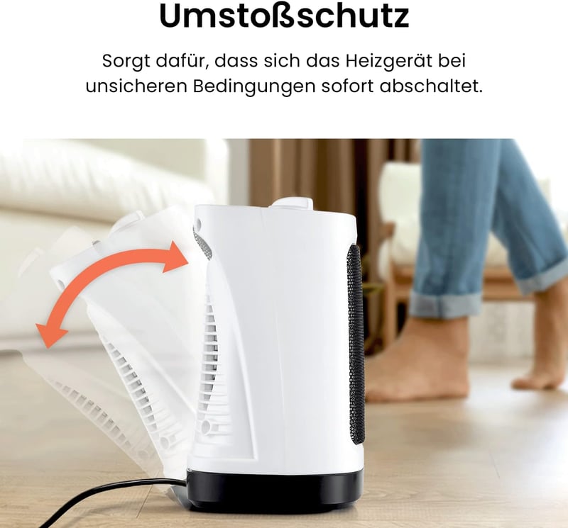 Pro Breeze 2000W Kerámia Ventilátoros Fűtőtest Automatikus Lengéssel Fehér