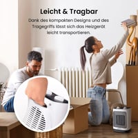 Pro Breeze 2000W Kerámia Ventilátoros Fűtőtest Automatikus Lengéssel Fehér 8