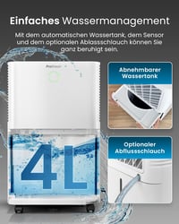 Pro Breeze WiFi Páramentesítő 20L/24h, Okos Vezérlés, Penészedés Ellen, 30m²-ig - 20L - 30 m² - Smart App 3