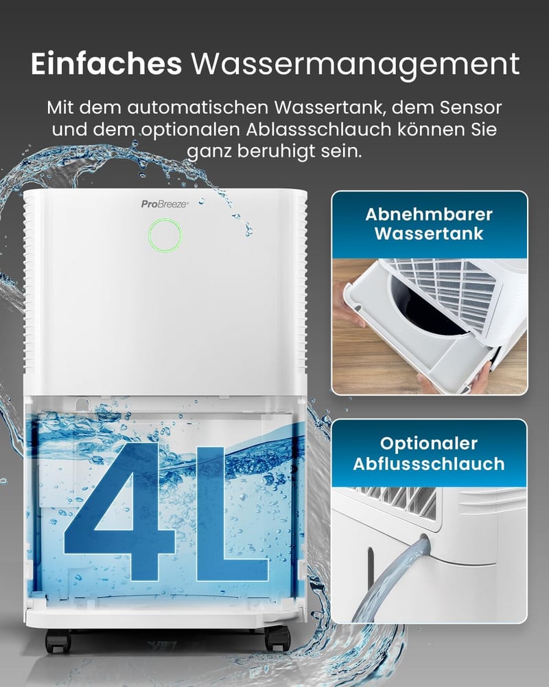 Pro Breeze WiFi Páramentesítő 20L/24h, Okos Vezérlés, Penészedés Ellen, 30m²-ig - 20L - 30 m² - Smart App