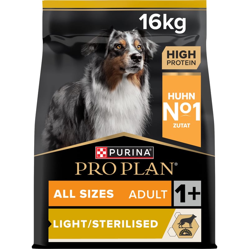 Pro Plan Adult Light/Sterilised suha hrana za pse s piletinom za sterilizirane pse - 16 kg