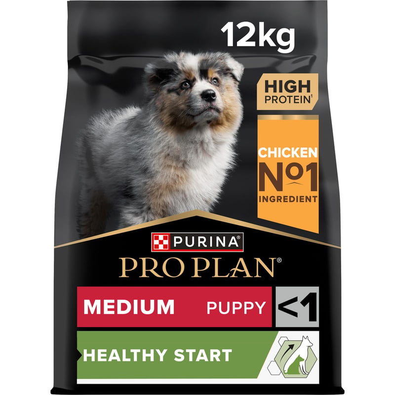 Hrană uscată pentru pui de talie medie Pro Plan Medium Puppy Healthy Start cu pui – 12 kg