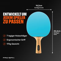 Set palete de tenis de masă PRO-SPIN - Paletă de ping-pong premium, mingi de 3 stele și geantă portabilă 5