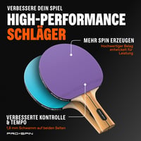 Set palete de tenis de masă PRO-SPIN - Paletă de ping-pong premium, mingi de 3 stele și geantă portabilă 3