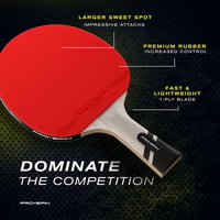 PRO-SPIN ITTF Verseny Pingpong Ütő Szénszálas Lappal és Prémium Gumival 2