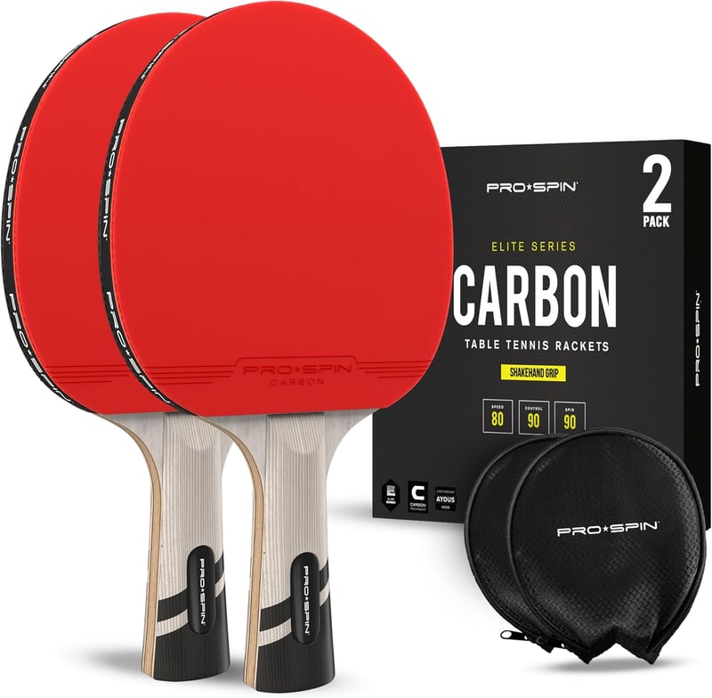 PRO-SPIN ITTF Verseny Pingpong Ütő Szénszálas Lappal és Prémium Gumival