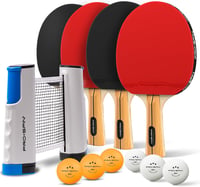 PRO SPIN Pingpong Ütő Készlet - Hordozható Asztali Tenisz Háló, 3 Csillagos Labdák, Táska, Gyerekeknek és Felnőtteknek, 4 Játékos Részére 2