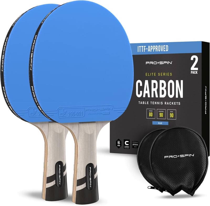 PRO-SPIN Profi Pingpong Ütő Karbon, Spin Gumi, 2.0mm Szivacs Védelemmel