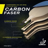 PRO-SPIN Profi Pingpong Ütő Karbon, Spin Gumi, 2.0mm Szivacs Védelemmel 3