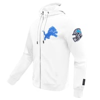Hanorac bărbătesc Pro Standard NFL Detroit Lions, clasic din chenille, cu fermoar complet, alb, mărimea 2XL 3