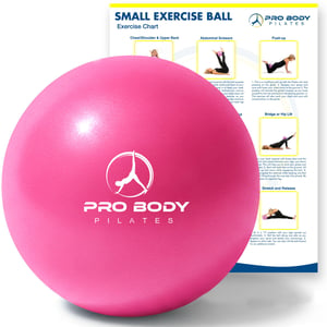 ProBody Pilates mala gimnastička lopta 9 inča, lopta za barre, vježbanje, stabilnost, trbušnjake, core, fizikalnu terapiju, dom, teretanu i ured, ružičasta