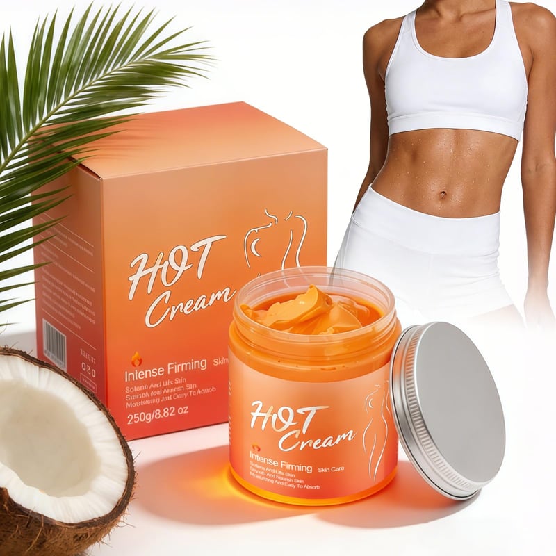 Probuk Hot Cream 250 g – Intenzívny spevňujúci krém s hrejivým účinkom, prírodný krém proti celulitíde na brucho, nohy, zadok a ramená, hydratačný a spevňujúci
