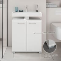 Kúpeľňová skrinka pod umývadlo Probus Basic 60 cm – Moderná skrinka pod umývadlo v bielom prevedení s množstvom úložného priestoru – Vyrobené v Nemecku 6