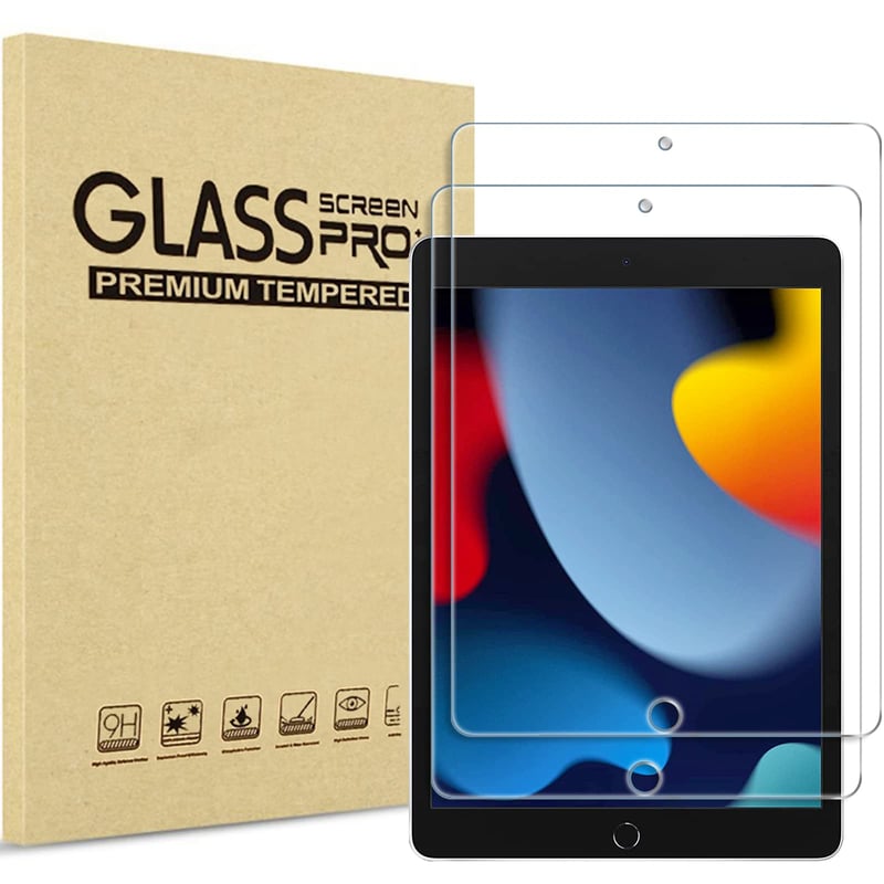 ProCase 2 ks ochranné tvrdené sklo na displej pre iPad 10,2 palca 9./8./7. generácia 2021/2020/2019 – 9H priehľadná sklenená fólia A2602 A2603 A2270 A2197