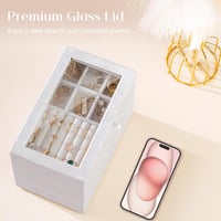 ProCase Ékszertartó Szett 5 Darabos Fedeles Tálcákkal, Stackelhető Ékszerrendező Fiók Szürke Bársony Fülbevaló Gyűrű Tároláshoz 5