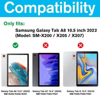 ProCase Galaxy Tab A8 10,5" (SM-X200/X205) háromszoros kihajtható tok állvánnyal - sötétkék 2