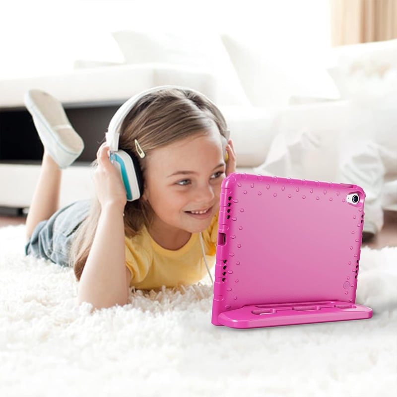 ProCase iPad 10/11 generációs gyermek tok állvánnyal, ütésálló, könnyű, magenta