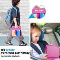 ProCase iPad 10/11 generációs gyermek tok állvánnyal, ütésálló, könnyű, magenta 4