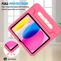 ProCase iPad 10-11 generációs gyermek tok ütésálló állvánnyal rózsaszín 3