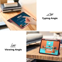 ProCase iPad 10-11 hüvely tolltartóval, ütésálló smart tok, átlátszó hátlap, bordó 6