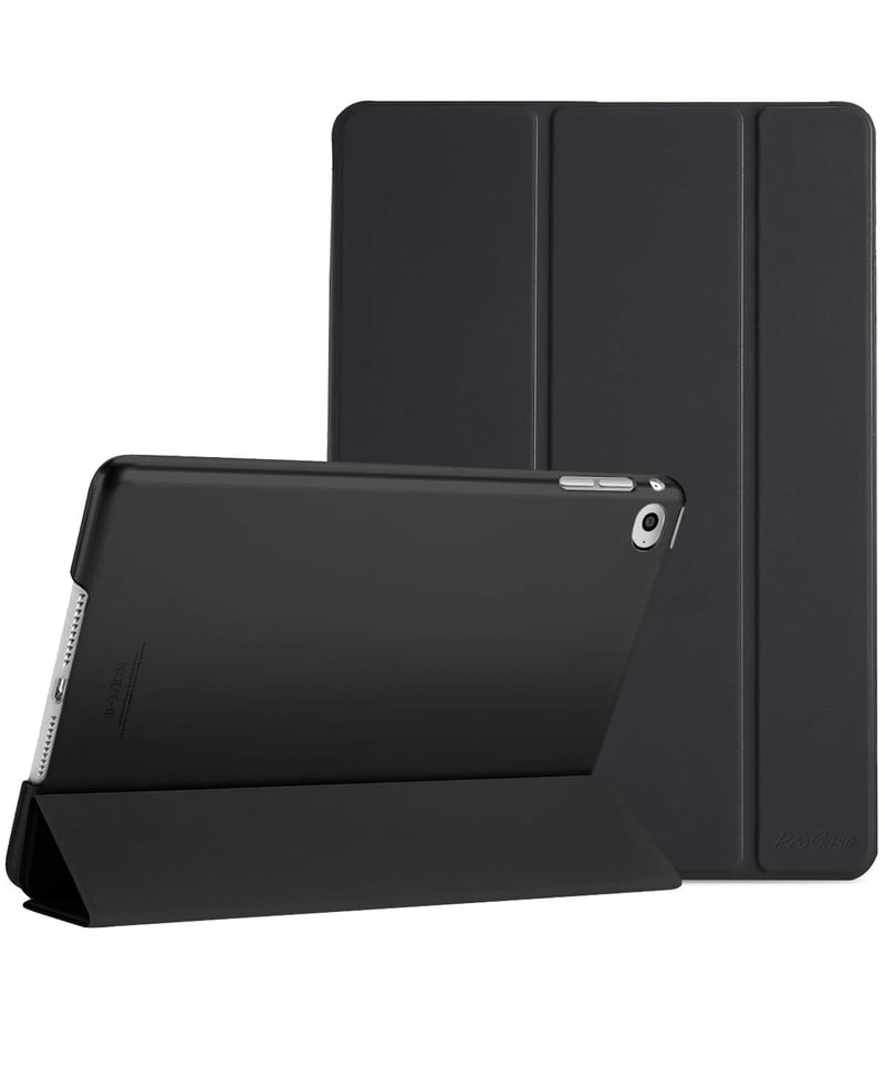 Tenké inteligentné puzdro ProCase pre iPad Air 2 s priesvitným matným zadným krytom (A1566, A1567) - čierne
